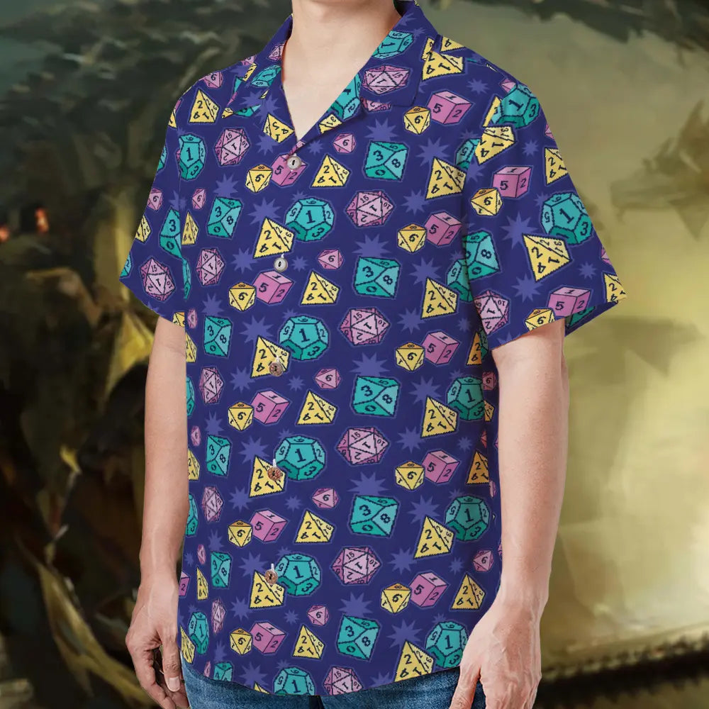 Pixel Dice Hawaiian Shirt