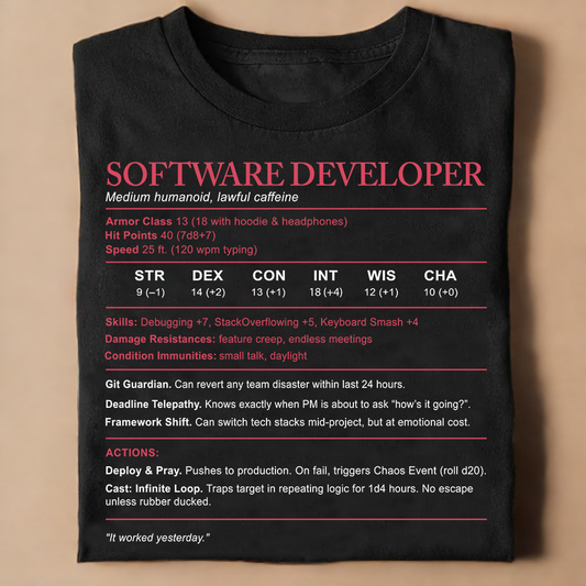 Software Developer Stats Classic Unisex T-Shirt