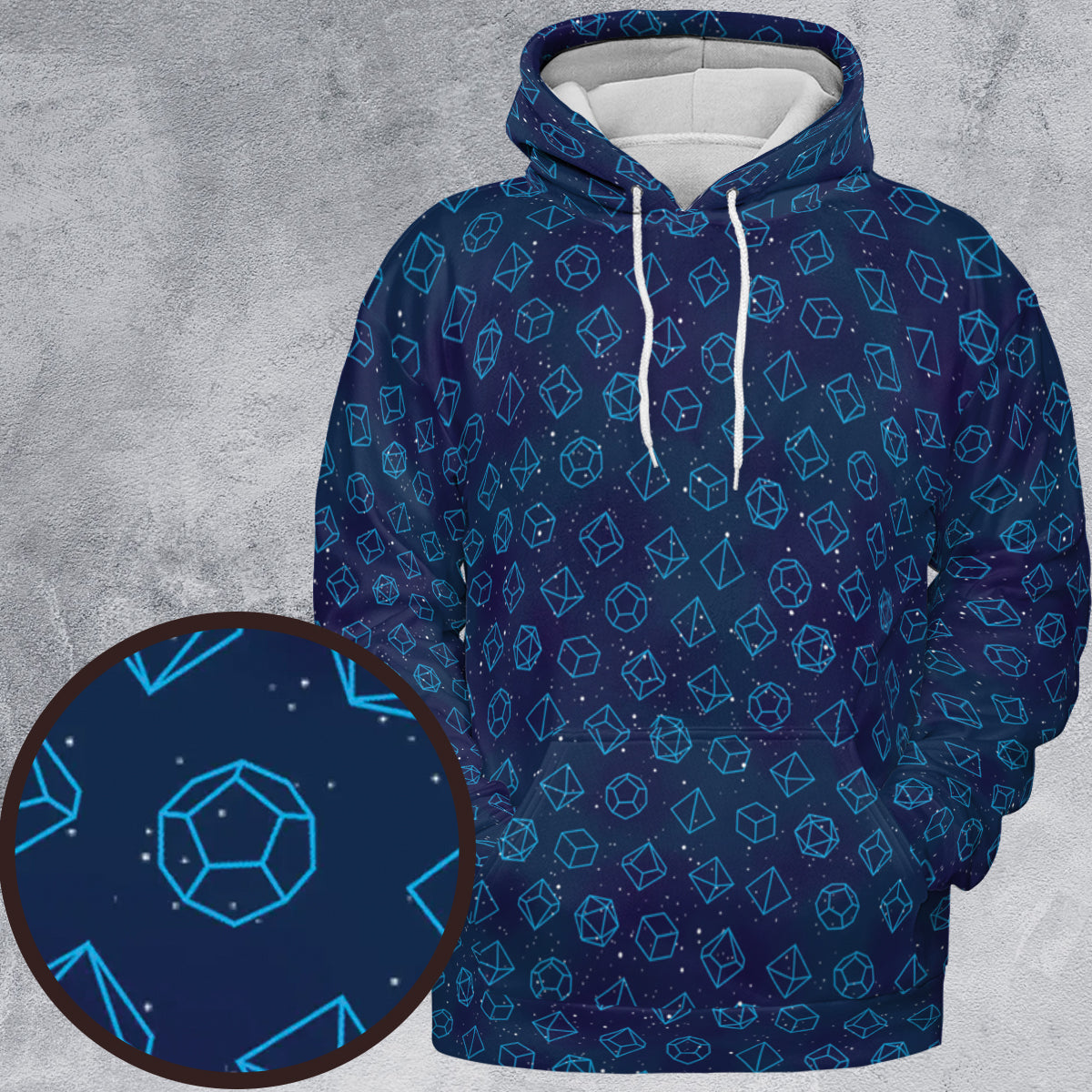 Galaxy Dice Pattern All-over Print Hoodie