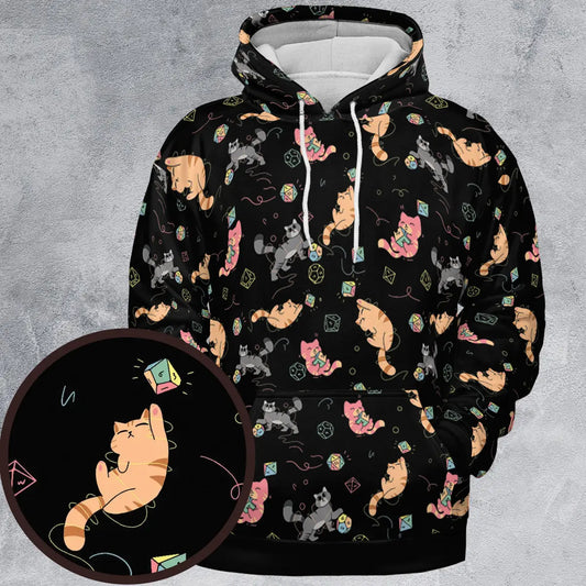 Cat With Dice All-over Print Hoodie