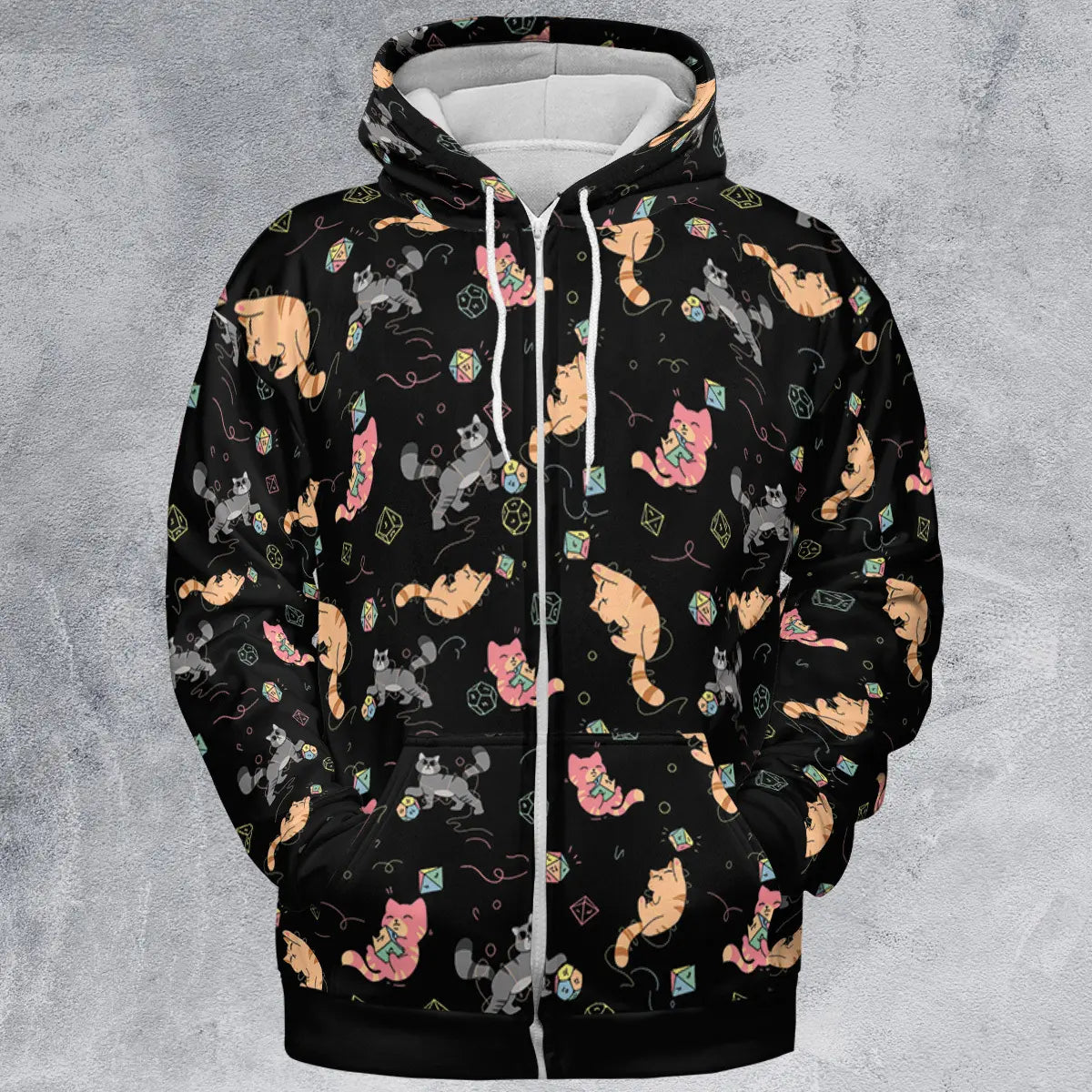 Cat With Dice All-over Print Hoodie