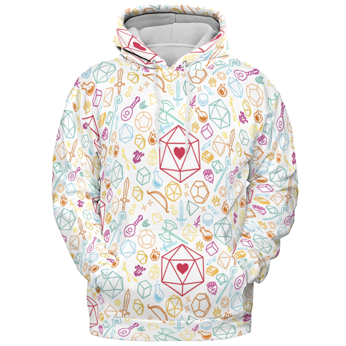 Dice Heart RPG All-over Print Hoodie
