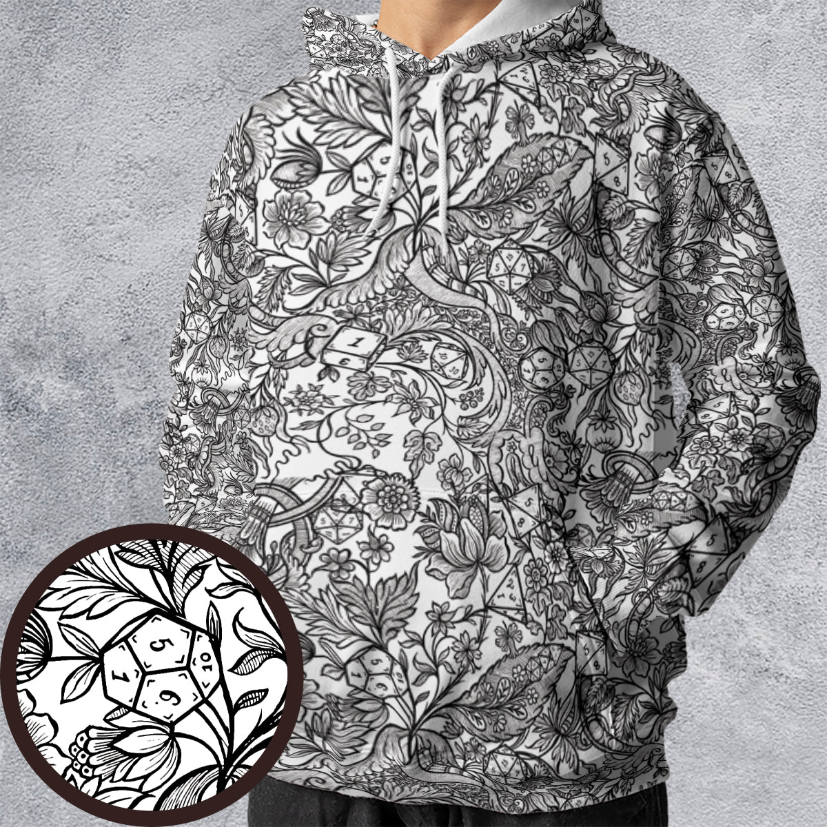 Fantasy Flower Dice All-over Print Hoodie