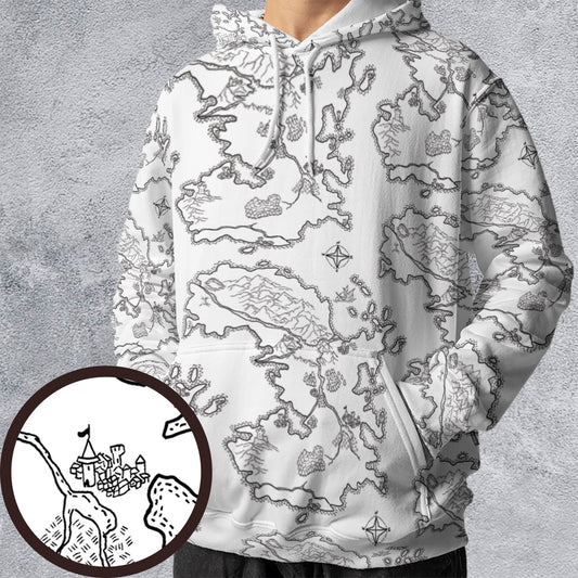 Fantasy Map For RPG  All-over Print Hoodie