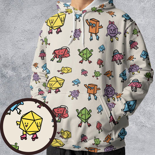 Rollerskating Dice All-over Print Hoodie