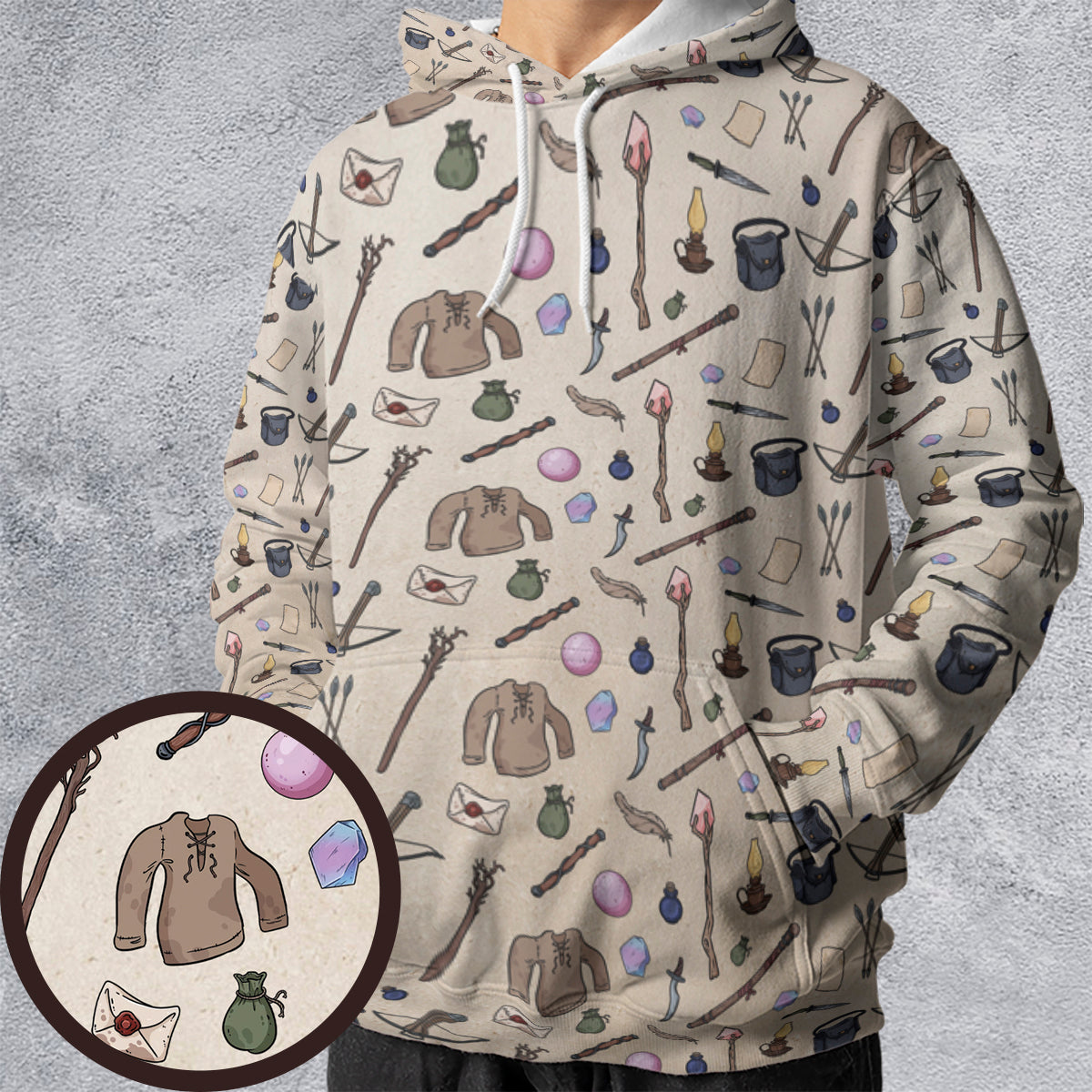 Sorcerer's Inventory All-over Print Hoodie