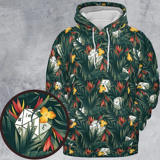Tropical Dice Pattern All-over Print Hoodie