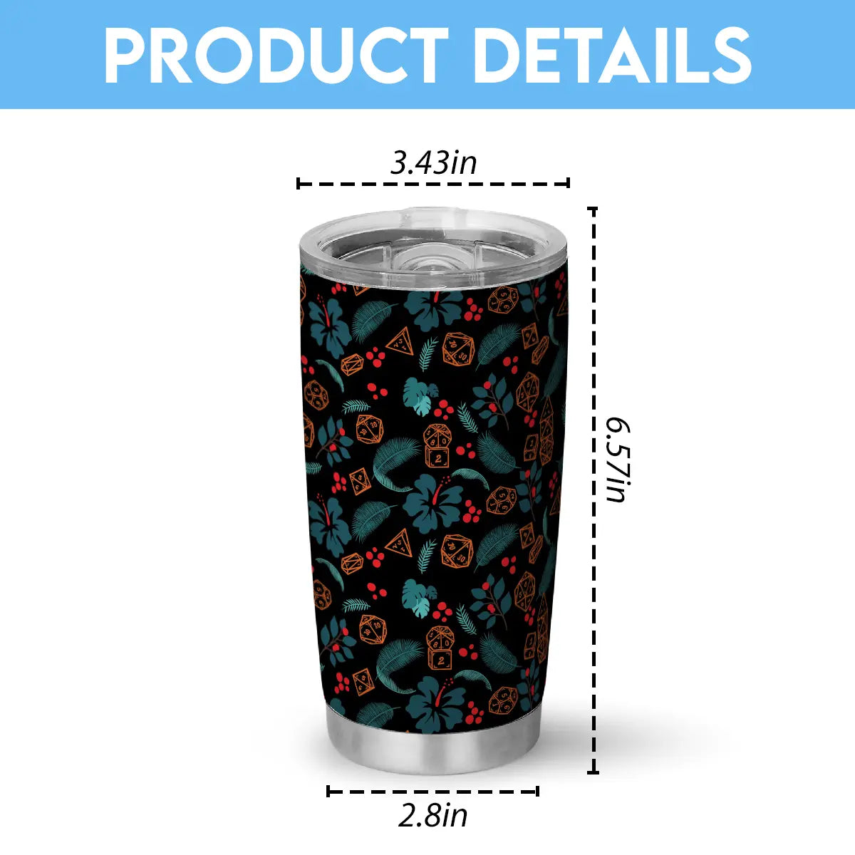 Floral Dice Tumbler
