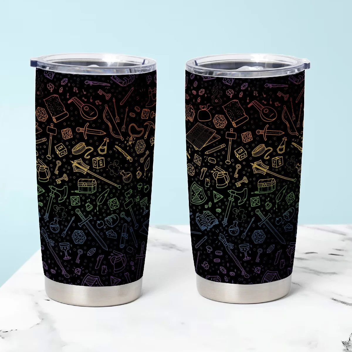 RPG Rainbow Pattern Tumbler