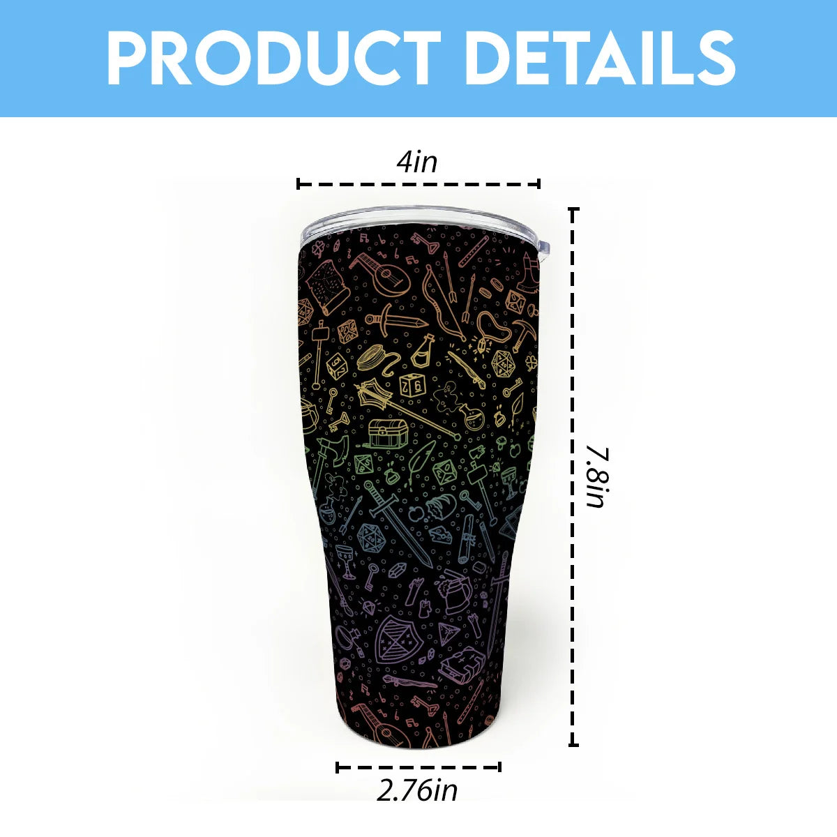 RPG Rainbow Pattern Tumbler