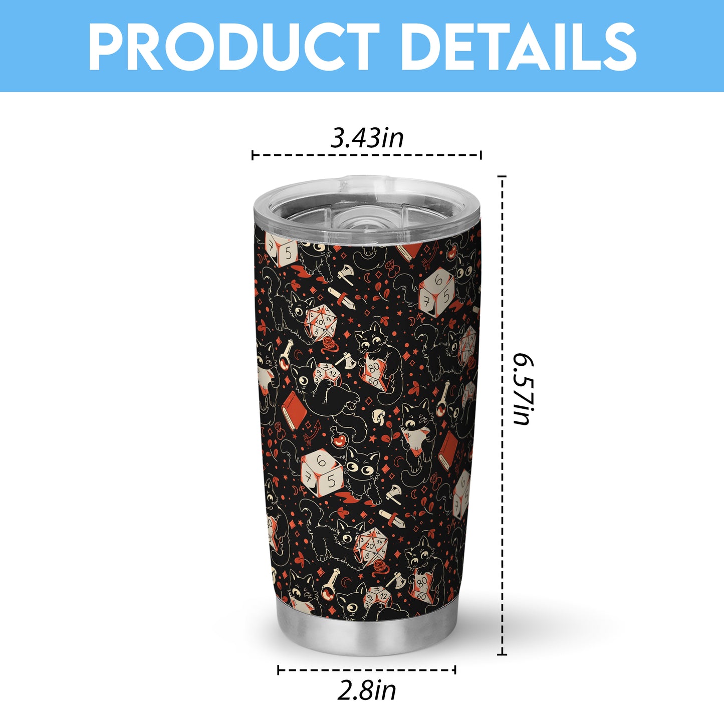 Cat Holding Dice Tumbler