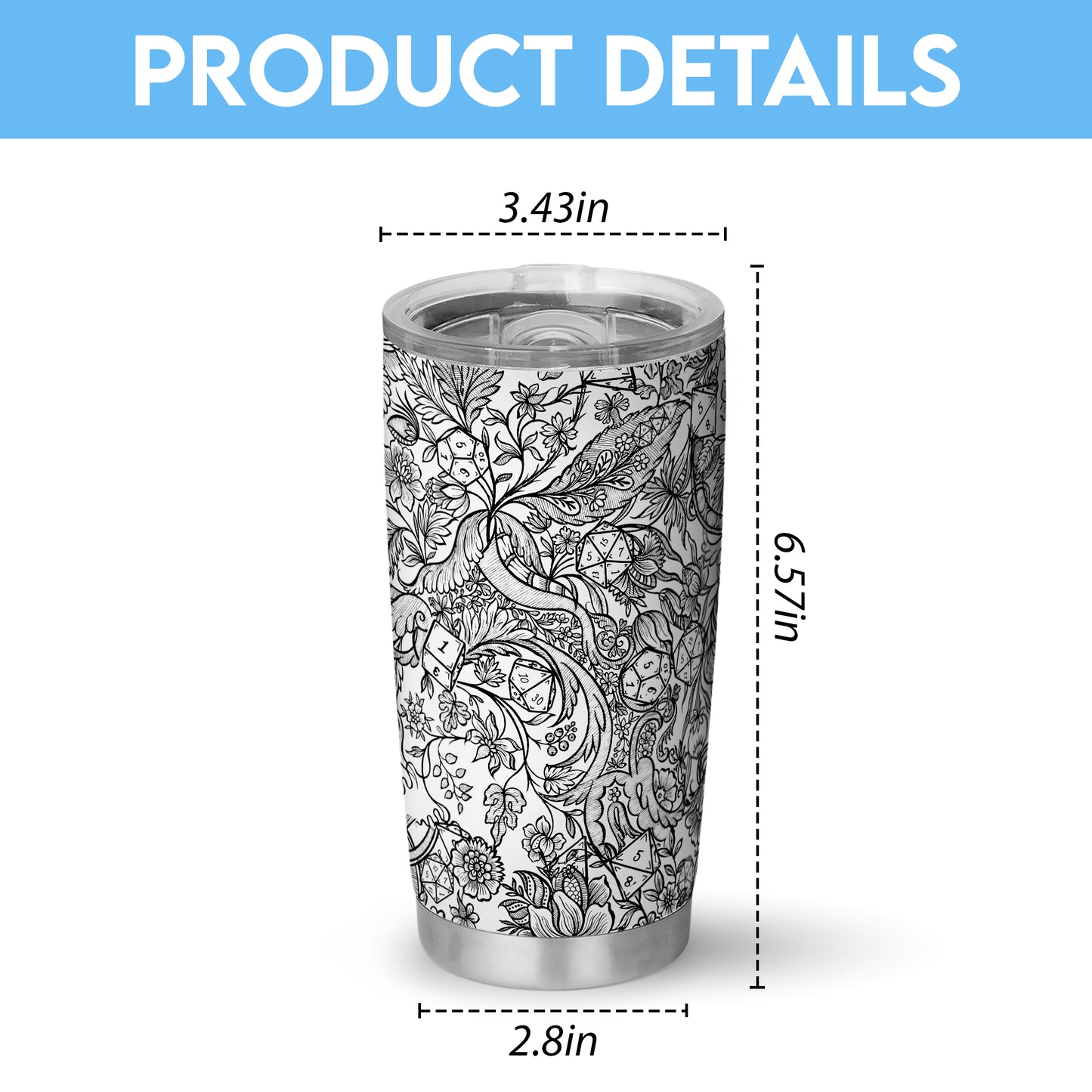 Fantasy Flower Dice Tumbler