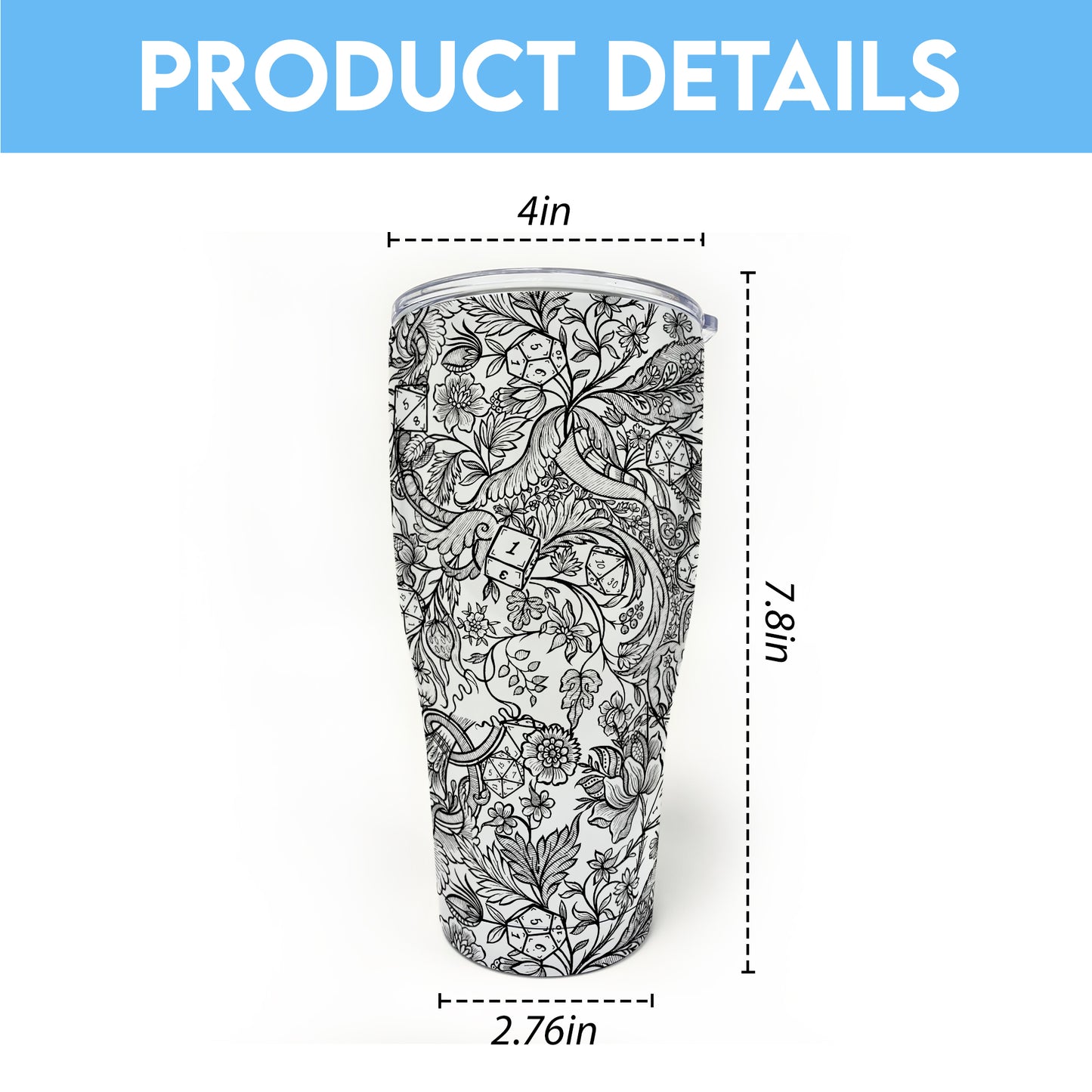 Fantasy Flower Dice Tumbler