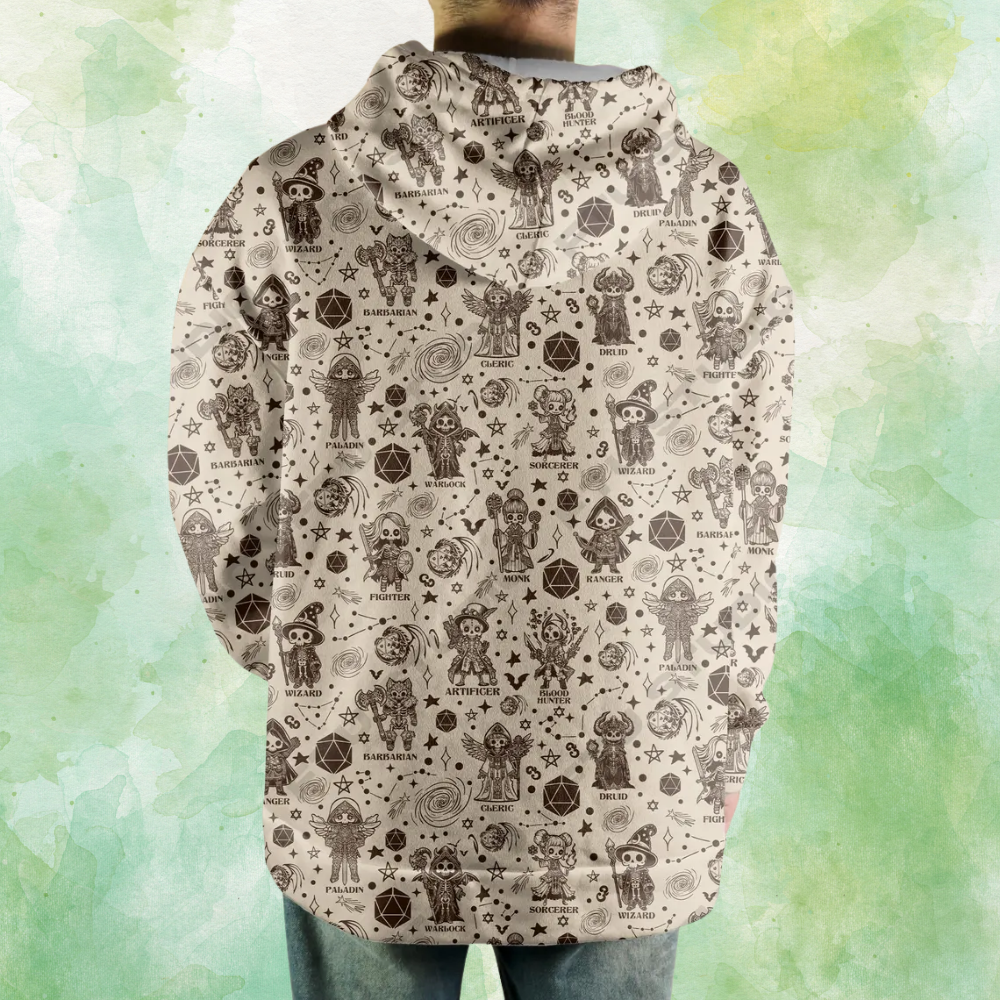 DND Class Skeleton All-over Print Hoodie