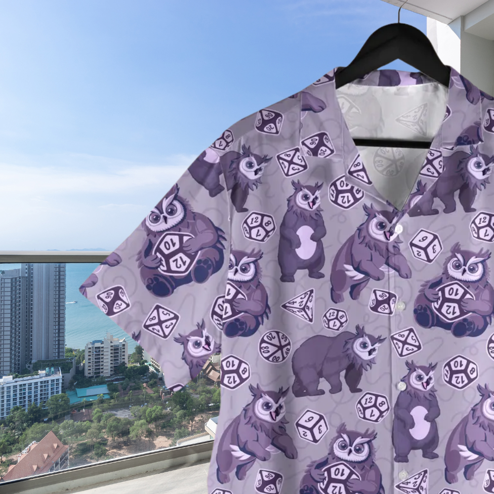 DnD Owlbear Dice Hawaiian Shirt