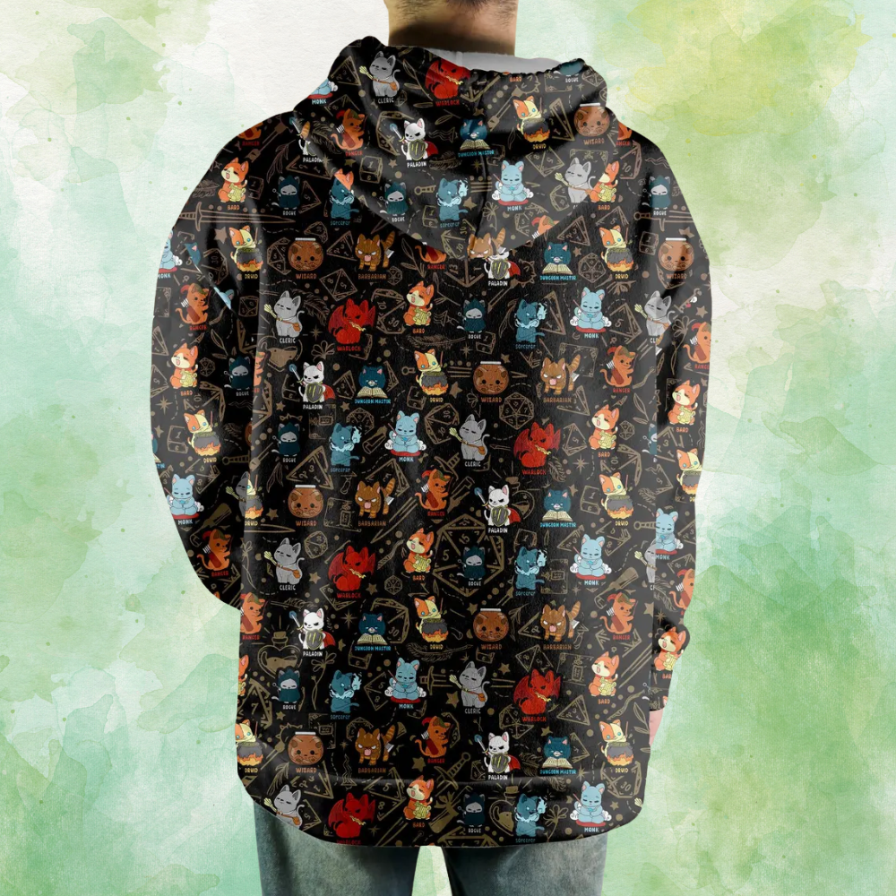 Dungeon Cat Class All-over Print Hoodie