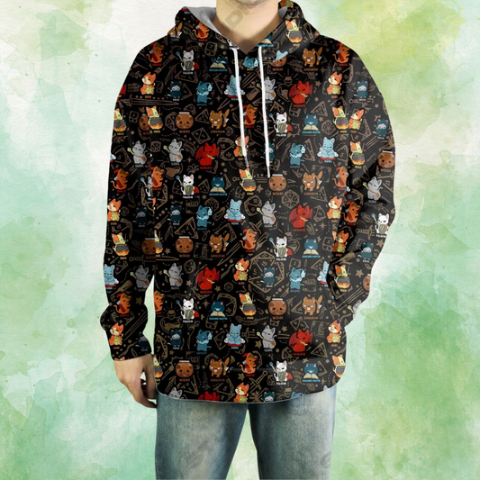 Dungeon Cat Class All-over Print Hoodie