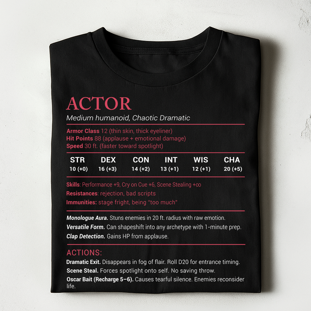 Actor Stats Classic Unisex T-Shirt