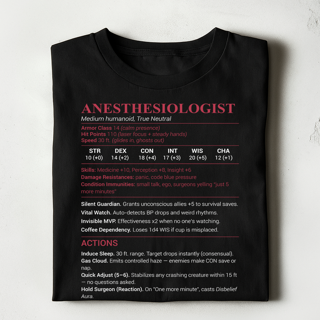 Anesthesiologist Stats Classic Unisex T-Shirt