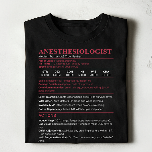 Anesthesiologist Stats Classic Unisex T-Shirt