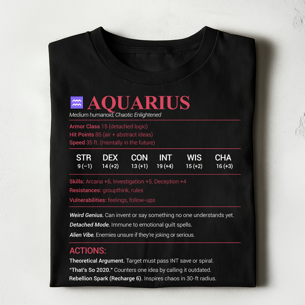 Aquarius Stats Classic Unisex T-Shirt