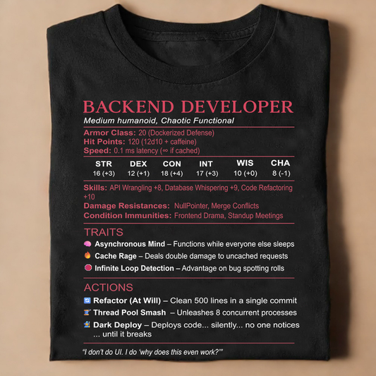 Backend Developer Stats Classic Unisex T-Shirt