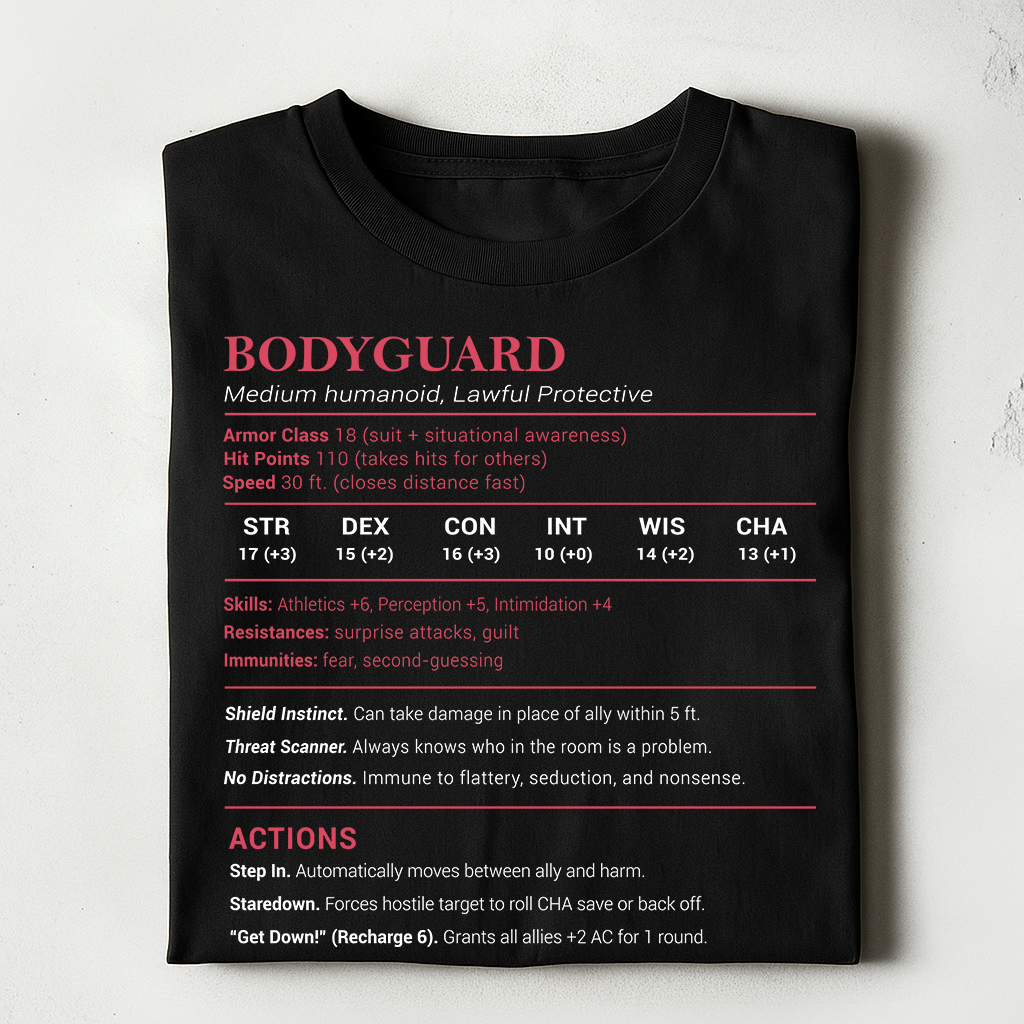 Bodyguard Stats Classic Unisex T-Shirt