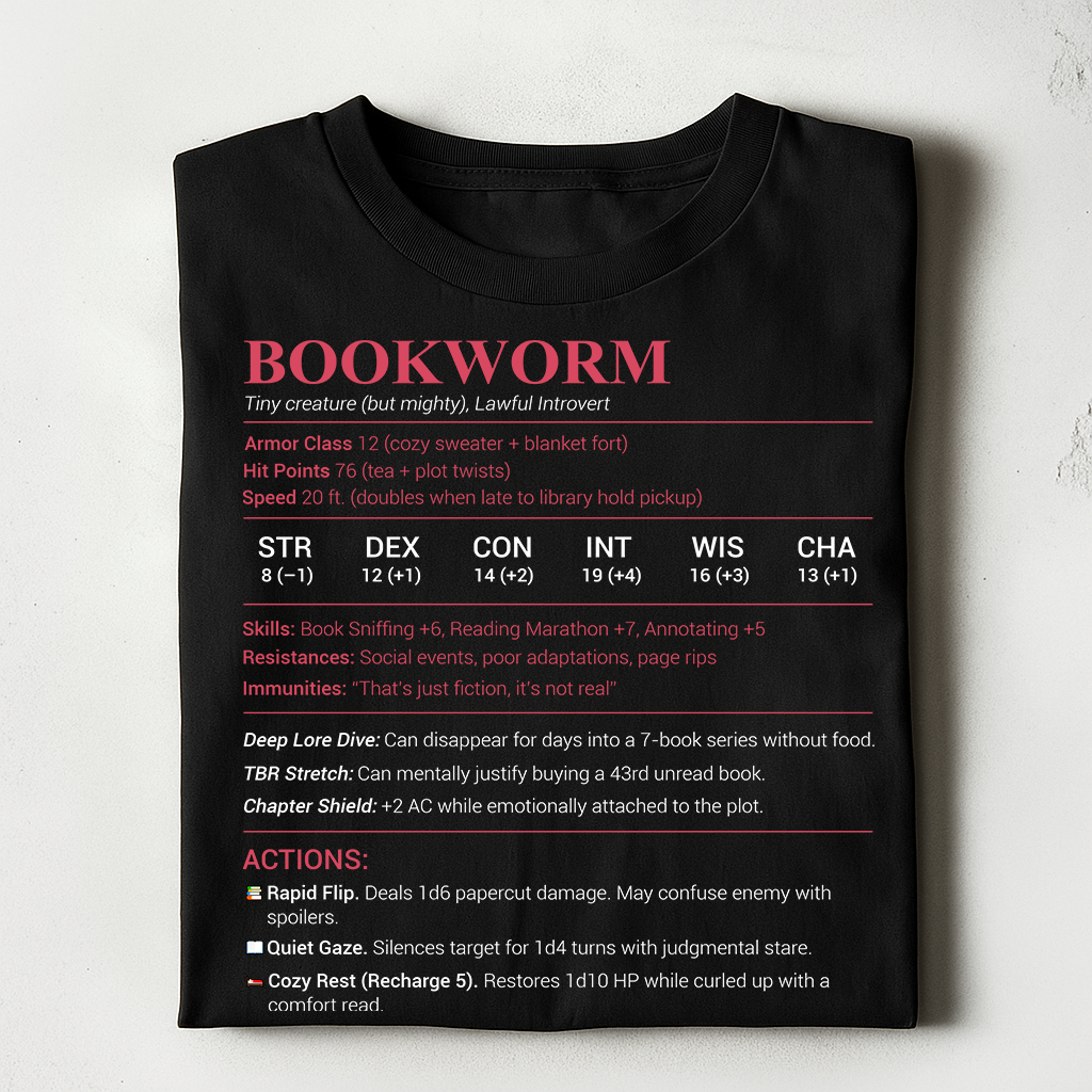 Bookworm Stats Classic Unisex T-Shirt