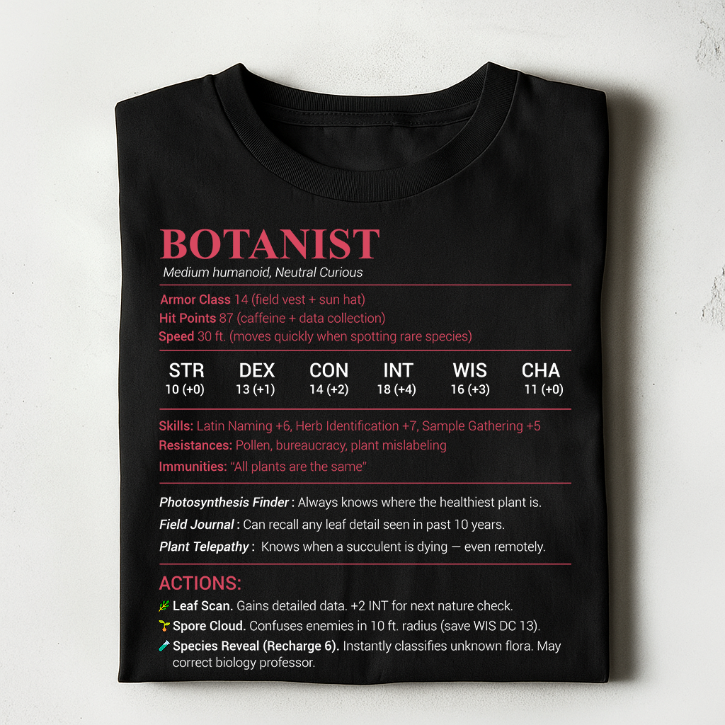 Botanist Stats Classic Unisex T-Shirt