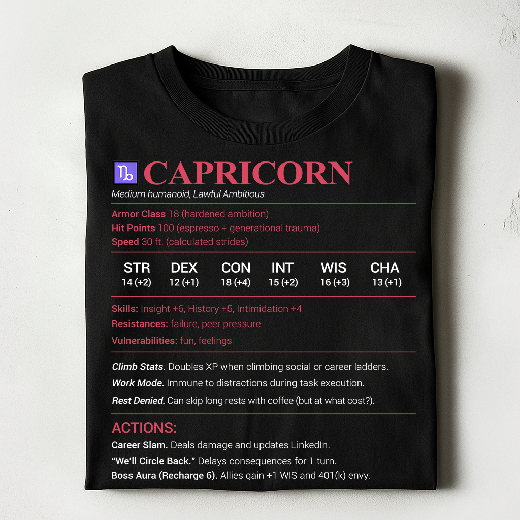 Capricorn Stats Classic Unisex T-Shirt