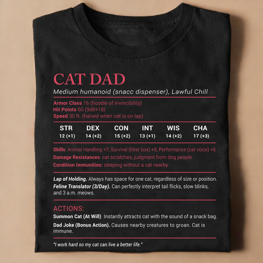 Cat Dad Stats Classic Unisex T-Shirt
