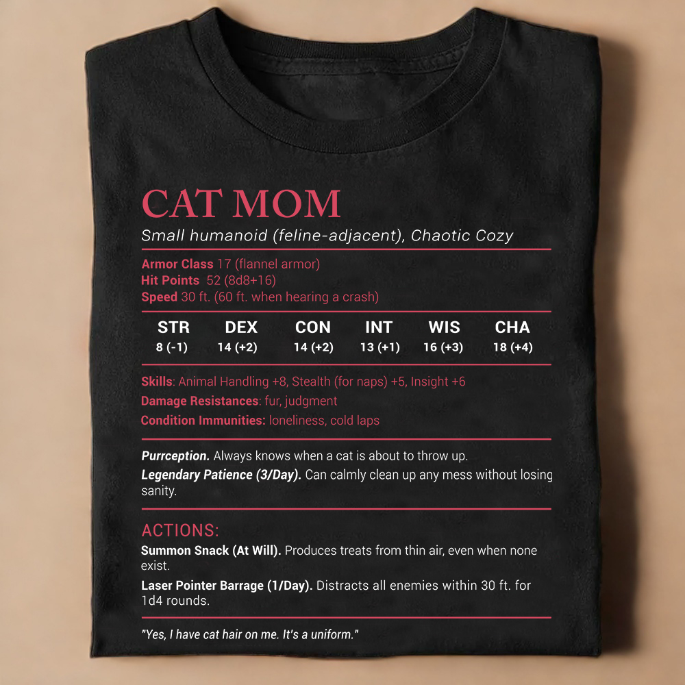 Cat Mom Stats Classic Unisex T-Shirt