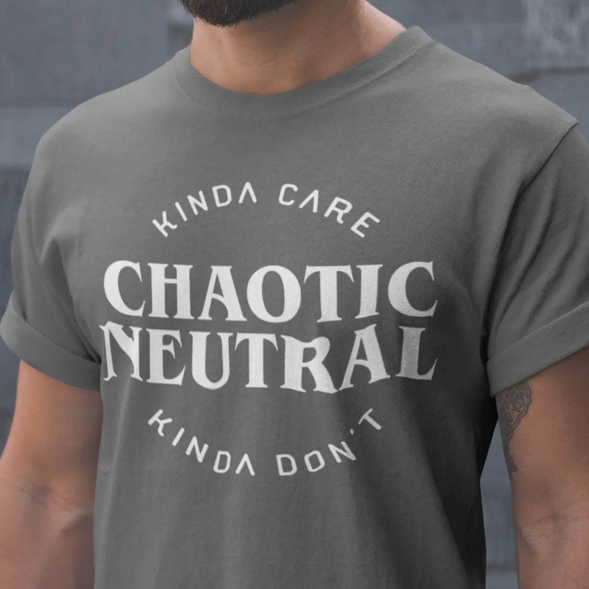 Chaotic Neutral Alignment Kinda Care Kinda Don't T-Shirt