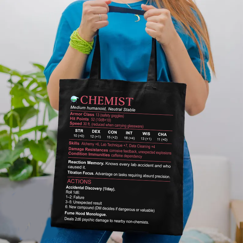 Chemist Stats Tote Bag