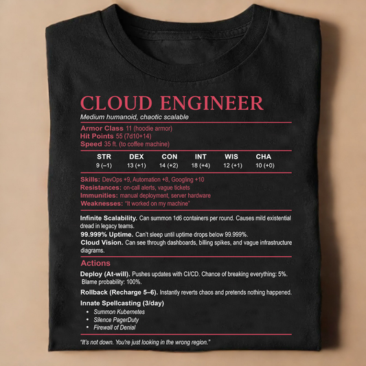 Cloud Engineer Stats Classic Unisex T-Shirt