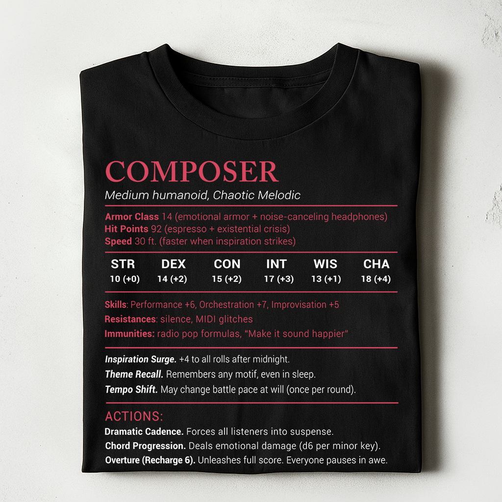 Composer Stats Classic Unisex T-Shirt