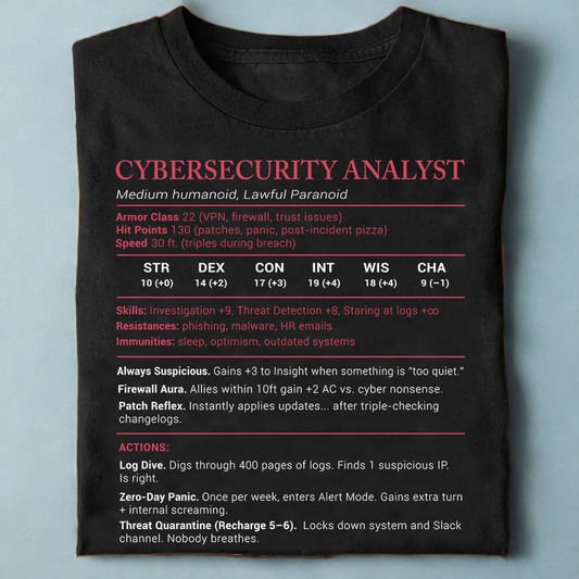 Cybersecurity Analyst Stats Classic Unisex T-Shirt
