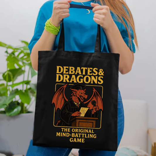 Debates & Dragons Professor Lined Tote Bag