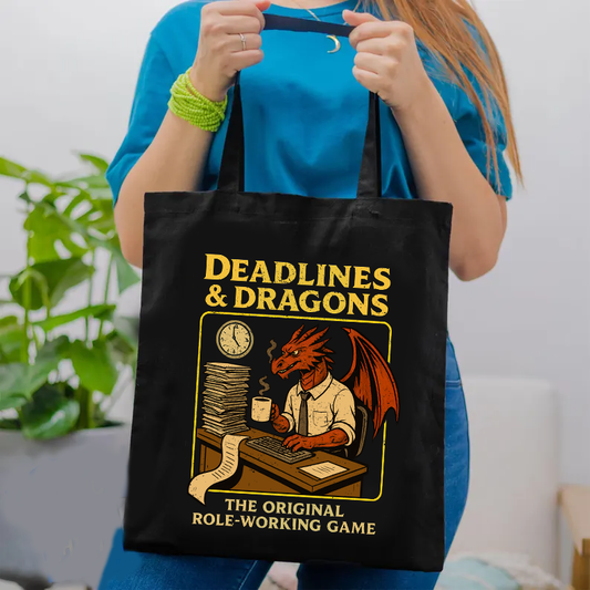 Deadlines & Dragons Tote Bag
