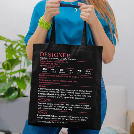 Designer Stats Lined Tote Bag