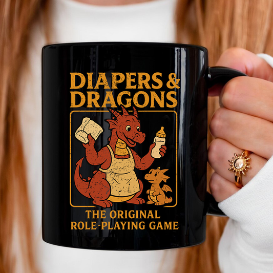 Diapers & Dragons Mom Ceramic Mug