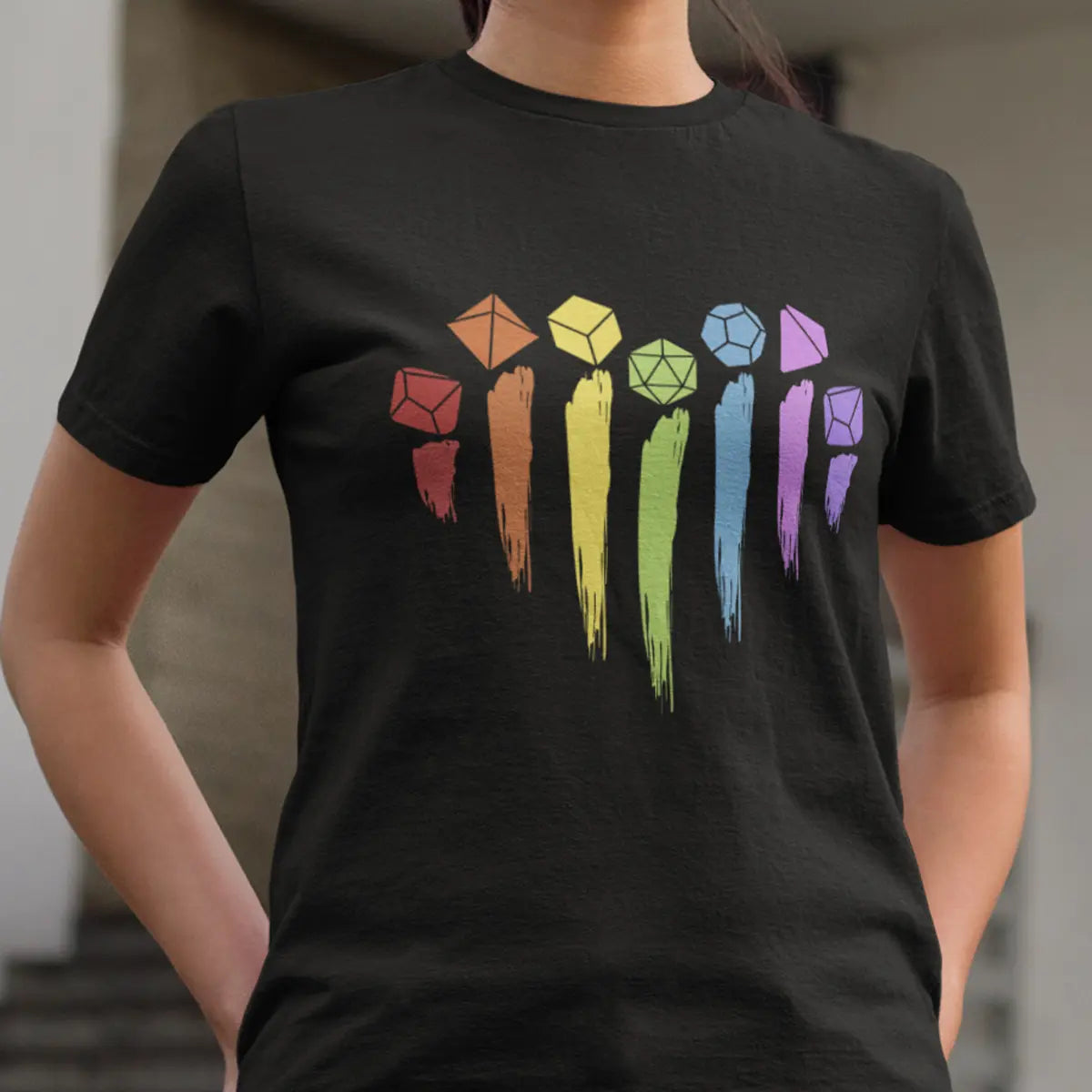 Dice Rainbow Heart Shape T-Shirt