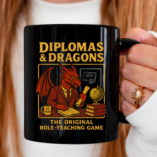 Diplomas & Dragons Teacher Ceramic Mug