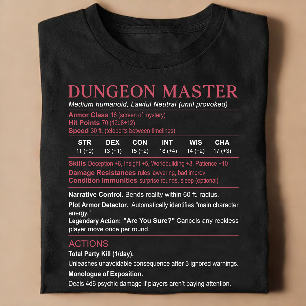 Dungeon Master Stats Classic Unisex T-Shirt