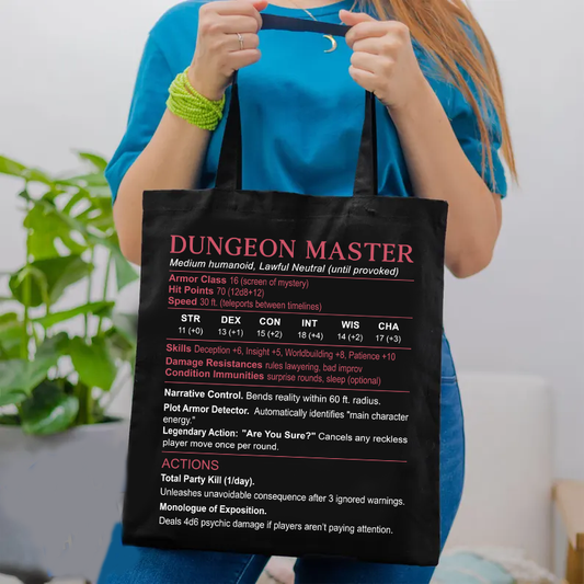 Dungeon Master Stats Tote Bag