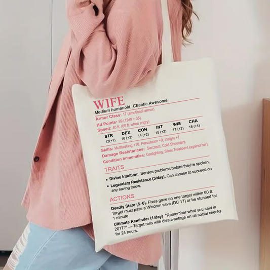Wife Stats 2 Tote Bag
