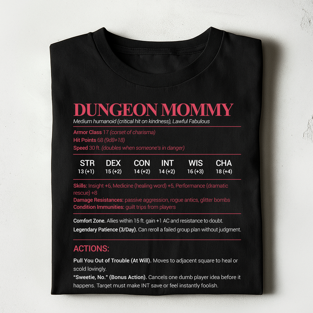 Dungeon Mommy Stats Classic Unisex T-Shirt