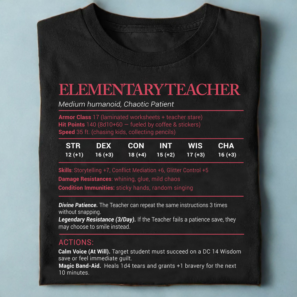 Elementary Teacher Stats Classic Unisex T-Shirt
