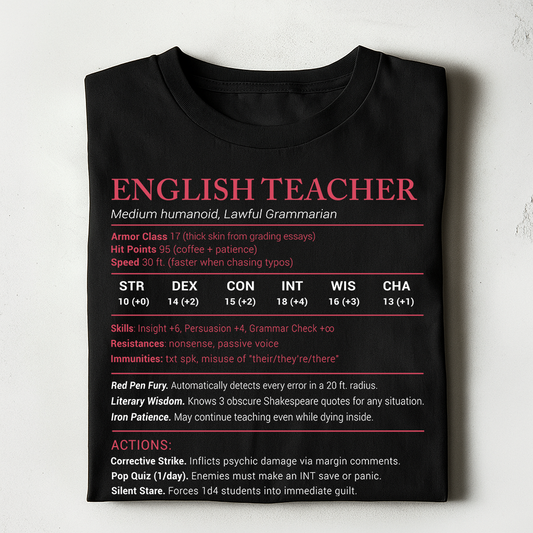 English Teacher Stats Classic Unisex T-Shirt