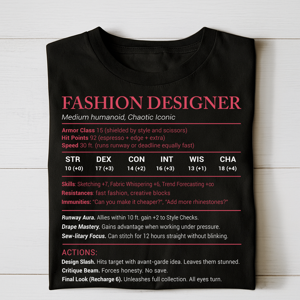 Fashion Designer Stats Classic Unisex T-Shirt